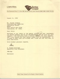 Letter from F. Eugene Williams to Jerome Clemons, August 21, 1990