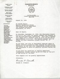 Letter from Brenda H. Cromwell to L/T Jerome Taylor, August 20, 1990