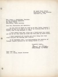 Letter from Naomi L. Alston to Mrs. Henry P. Hutchinson, September 13, 1965