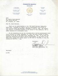 Letter from Gregory O. Larkins to Marcia Byars-Warnock