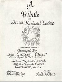 Program, A Tribute to Deacon Nathaniel Levine, Senior Choir, Salem Baptist Church, August 30, 1987