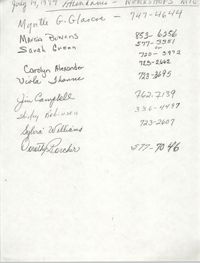 Contact Information, Attendance Workshops, July 14, 1994