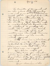 Minutes to the Committee of Management, Coming Street Y.W.C.A., November 4, 1941