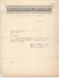 Letter from A. E. Coogan to Executive Secretary for the 