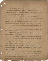 Minutes, Coming Street Y.W.C.A., September 26, 1921