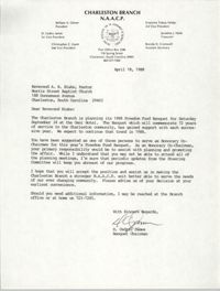 Letter from D. Cedric James to Reverend A.R. Blake, April 18, 1988