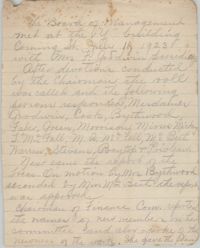 Minutes to the Board of Management, Coming Street Y.W.C.A., July 11, 1923