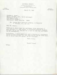 Letter from Russell Brown to Raymond S. Baumil, March 13, 1984