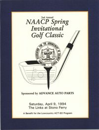 Program, 2nd Annual NAACP Spring Invitational Golf Classic, ACT-SO Program,  Stono Ferry, April 9, 1994