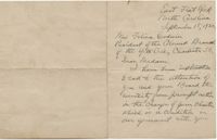 Letter from Louisa C. Stoney to Felicia Goodwin, September 18, 1920