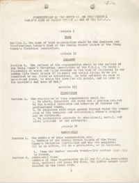 Constitution of the Business and Professional Women's Club of Coming Street Branch of the Y.W.C.A.