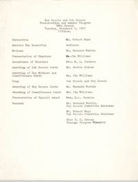 Boy Scouts and Cub Scouts Presentation and Awards Program, Coming Street Y.W.C.A., November 7, 1967