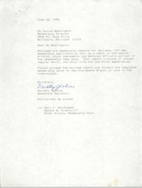 Letter from Dorothy Jenkins to Janice Washington, NAACP, June 15, 1989
