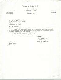 Letter from Gedney M. Howe, III to Cedric James, July 21, 1987