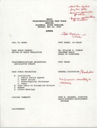 Agenda, Telecommunications Task Force Meeting, NAACP,  May 20, 1994