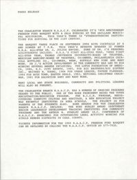 Press Release, 74th Anniversary, Charleston Branch of the NAACP, 1990