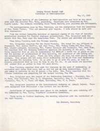 Minutes to the Committee on Administration, Coming Street Y.W.C.A., May 17, 1965