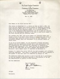 Memorandum, South Carolina Commission on Continuing Lawyer Competence, John P. Freeman, May 15, 1981