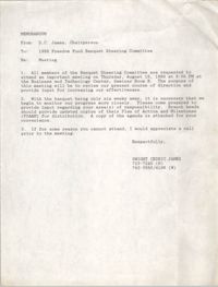 Draft, Memorandum, Dwight Cedric James, 1988
