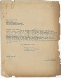 Letter from Felicia Goodwin to War Work Council, Coming Street Y.W.C.A., April 24, 1919
