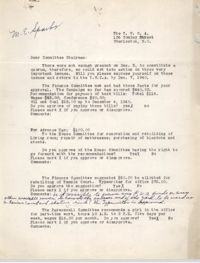 Letter from Daisy Frost and M. L. Harrinton to Committee Chairman of the Coming Street Y.W.C.A.