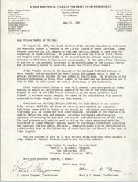 Letter from V. Laniel Chapman and Morris D. Rosen, May 21, 1985
