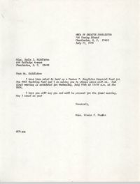 Letter from Vivian E. Frader to Sadie J. Middleton, July 27, 1979