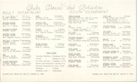 Clubs Classes and Activities, Coming Street Y.W.C.A., January 8, 1968
