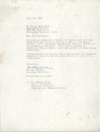 Letter from Dorothy Jenkins to Janice Washington, NAACP, July 15, 1989