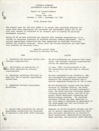 Disabled Veterans Affirmative Action Program, Report of Accomplishments for Fiscal Year 1985, Total Program Goal