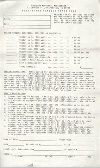 Electrical Service Order Form, Gaillard Municipal Auditorium