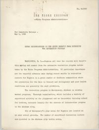 The Works Program, Press Release, May 1, 1939