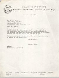 Letter from Russell Brown to Murray Spain, September 24, 1985