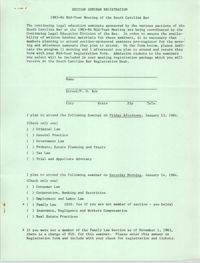 1983-84 Mid-Year Meeting of the South Carolina Bar, Seminar Registration