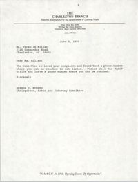 Letter from Brenda C. Murphy to Vermelle Miller, June 4, 1993