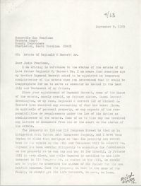 Letter from Reginald C. Barrett Jr. to Gus Pearlman, September 9, 1985