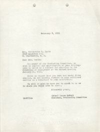 Letter from Laura McFall to Verbertine L. Davis, February 8, 1951