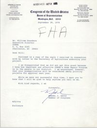Letter from Mendel J. Davis to William Saunders, September 28, 1978