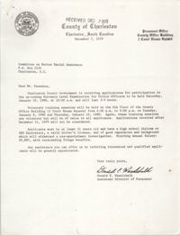 Letter from Donald E. Waselchalk to William Saunders, December 7, 1979