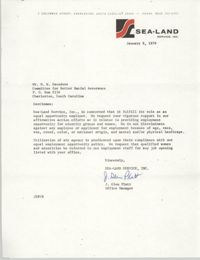 Letter from J. Glen Platt to William Saunders, January 8, 1979