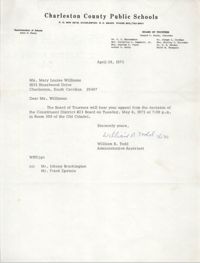 Letter from William B. Todd to Mary L. Williams, April 29, 1975