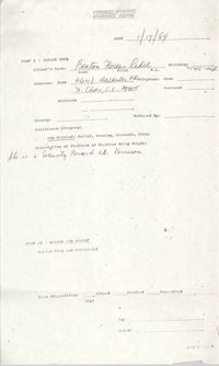 Community Relations Assistance Request, January 17, 1984