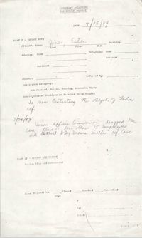 Community Relations Assistance Request, July 25, 1984