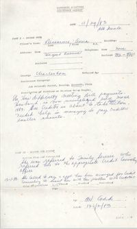 Community Relations Assistance Request, November 29, 1983
