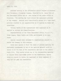 Affirmative Action Program Notes, April 21, 1975