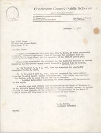 Letter from G. E. Schoen to Ethel Brown, November 11, 1977