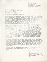 Letter from Joe Collins, Jr. to James Clyburn, February 11, 1977