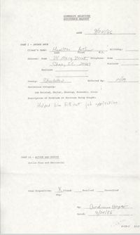 Community Relations Assistance Request, September 24, 1986