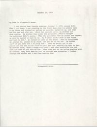 Statement by Fitzgerald Brown, October 10, 1978