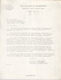 Letter from William K. Langford to Leroy Ward, February 25, 1977